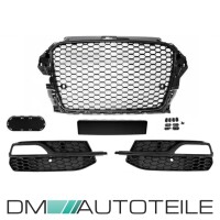 Sport Line Front Bumper Kit + honeycomb Grille Set Black Glo