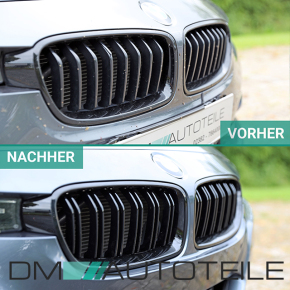 Set Doppelsteg Kühlergrill Grill Schwarz Glanz Sport für BMW 3er F30 F31 alle Modelle 2011-2019