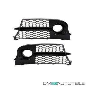 Set Honeycomb Front Grille black gloss + Fog Lights cover fits on Audi TT 8J S-Line 2010-2014