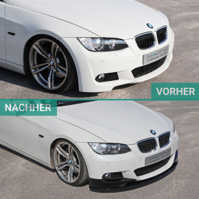 Performance Front Splitter Spoiler Lip black gloss fits on BMW 3-Series E92 E93 M-Sport year 2006-2010