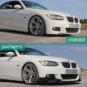 Performance Front Splitter Spoiler Lip black gloss fits on BMW 3-Series E92 E93 M-Sport year 2006-2010