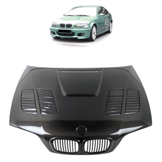 Carbon Fibre Bonnet Hood Evo fits on BMW 3-Series E46 Coupe Convertible without M3