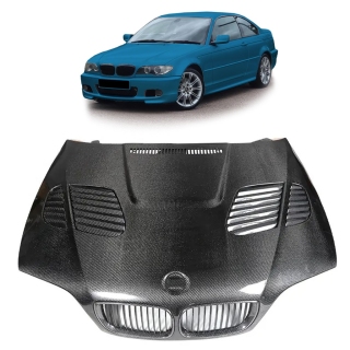 Sport Carbon Motorhaube +Lufthutze für BMW E46 Cabrio Coupe Facelift 2003-2006