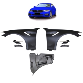 Sport Kotflügel Set Evo + Chrom Einlässe für BMW G30 G31 alle Modelle nicht M5