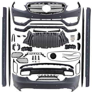 Sport Komplett Bodykit Stoßstange + Schweller+Grill passt für Mercedes W212 Mopf nicht Original E63 AMG
