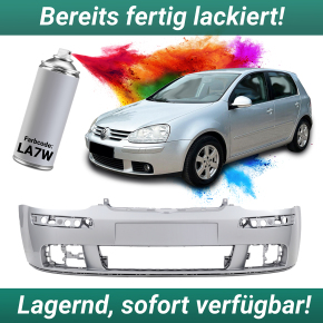 Lackiert LA7W Reflexsilber Metallic für VW Golf 5 V Stoßstange vorne für SRA EU-WARE 03-08