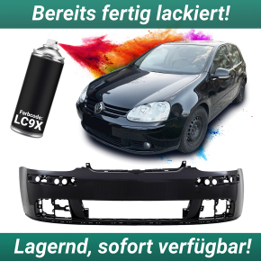 Lackiert LC9X Deep Black Perleffekt für VW Golf 5 V Stoßstange vorne für SRA EU-WARE 03-08