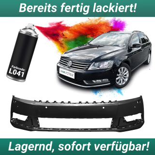 Lackiert L041 Brillantschwarz Uni Stoßstange vorne für 4x PDC +SRA für VW Passat B7 Baujahr 10-14