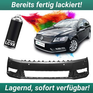 Lackiert LC9X Deep Black Perleffekt Stoßstange vorne für 4x PDC +SRA für VW Passat B7 Baujahr 10-14