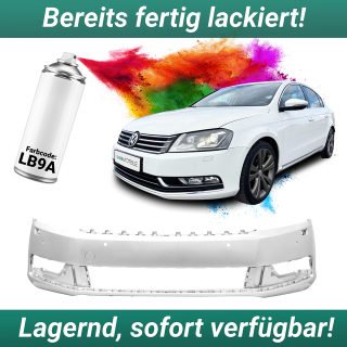 Lackiert LB9A candyweiss Stoßstange vorne für 4x PDC +SRA für VW Passat B7 Baujahr 10-14