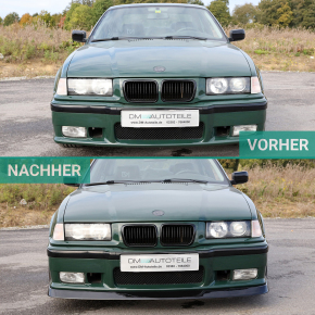 Sport Frontspoiler Lippe Hochglanz Schwarz past für BMW E36 Coupe Limousine Touring Bj 90-99