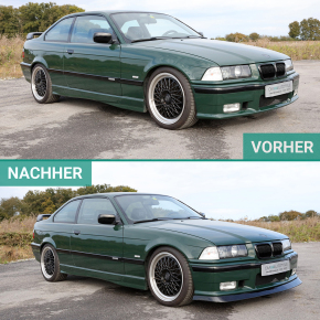 Sport Frontspoiler Lippe Hochglanz Schwarz past für BMW E36 Coupe Limousine Touring Bj 90-99