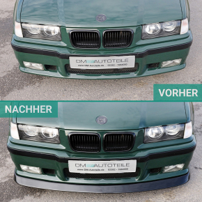 Sport Frontspoiler Lippe Hochglanz Schwarz past für BMW E36 Coupe Limousine Touring Bj 90-99