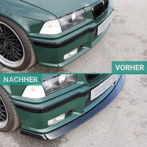 Sport Frontspoiler Lippe Hochglanz Schwarz past für BMW E36 Coupe Limousine Touring Bj 90-99