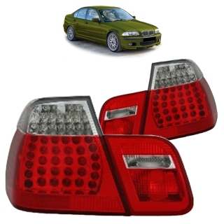 LED-Rückleuchten SET Rot Weiss Klarglas passt für BMW 3er E46 Limousine 98-01