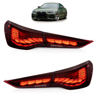 Lightbar Rückleuchten dunkelrot dynamisch für BMW 4er (G22/G23/G26) ab 2020-2024