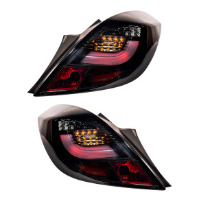 LED Lightbar Rückleuchte Schwarz Klarglas passt für Opel Corsa D (S07) ab 06-14