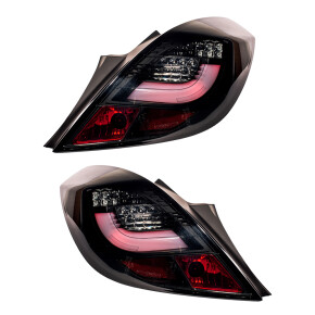 LED Lightbar Rückleuchte Schwarz Klarglas passt für Opel Corsa D (S07) ab 06-14