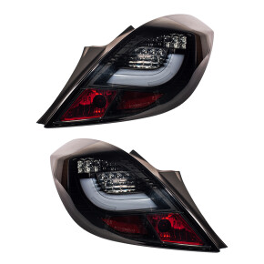 LED Lightbar Rückleuchte Schwarz Klarglas passt für Opel Corsa D (S07) ab 06-14