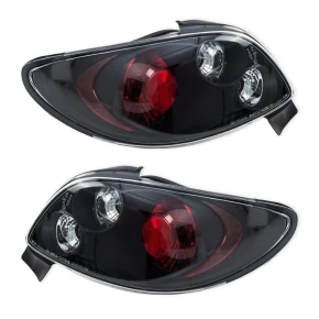 Design Rückleuchten SET Schwarz Rot Klarglas passt...