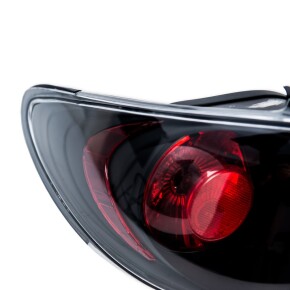 Design Rückleuchten SET Schwarz Rot Klarglas passt für Peugeot 206 CC nur Carbio
