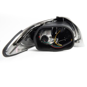 Design Rückleuchten SET Schwarz Rot Klarglas passt für Peugeot 206 CC nur Carbio