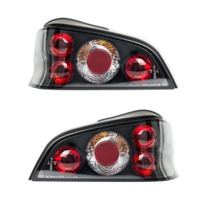 Design Rückleuchten Heckleuchten Set Schwarz für Peugeot 106 (S2) ab 1996-2003