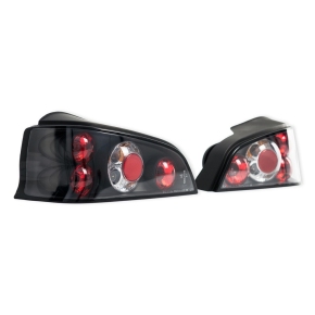  Design Rückleuchten Heckleuchten Set Schwarz für Peugeot 106 (S2) ab 1996-2003