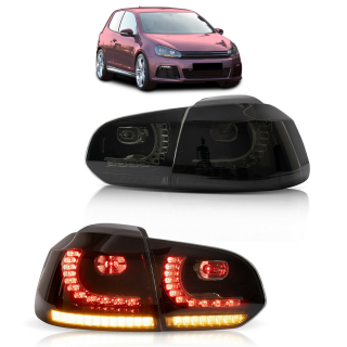 Rückleuchten komplett Schwarz dynamisch LED passt für VW GOLF 6 mit Halogen