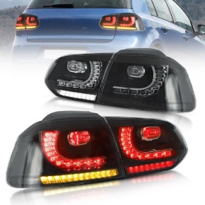 Rückleuchten komplett Schwarz dynamisch LED passt für VW GOLF 6 mit Halogen