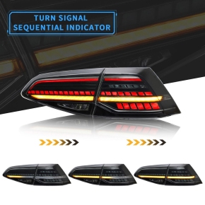 Facelift-Design LED Rückleuchten Schwarz dynamisch passt für VW Golf 7 ab 13-20