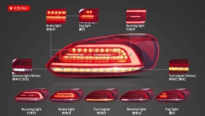 LED-Rückleuchten Lightbar Kirschrot für VW Scirocco III Vorfacelift ab 08-14