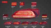  LED-Rückleuchten Lightbar Kirschrot für VW Sciroc