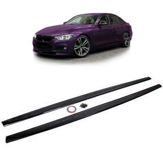 Set Sport Seitenschweller Leisten Schwarz glanz für BMW 3er (F30 F31) M-Paket