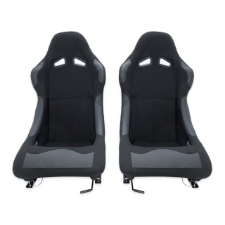 Rennsitz Schalensitz Sportsitz schwarz Stoff + Schieber für Auto Boot SIM Racing