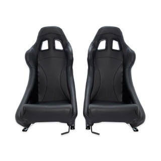Schalensitz Sportsitz schwarz Kunstleder + Schieber für Auto Boot SIM Racing NEU
