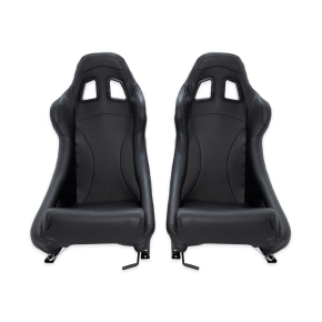 Schalensitz Sportsitz schwarz Kunstleder + Schieber für Auto Boot SIM Racing NEU