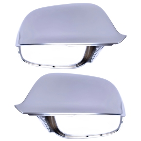 Spiegelkappen Silber Alu matt Audi Q5 8R, Q7 4L mit Totwinkel LED ab 2006-2017
