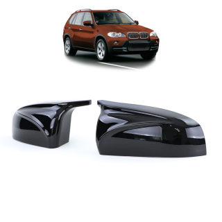 Set Spiegelkappen schwarz glanz BMW X5 (E70), X6 (E71/E72) ab 2007-2014