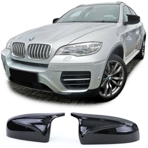 Set Spiegelkappen schwarz glanz BMW X5 (E70), X6 (E71/E72) ab 2007-2014