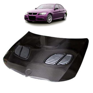 Echt-Carbon Motorhaube GTR Style passt für BMW 3er E90 E91 VFL ab 05-08