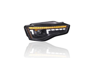 Block Style LED Xenon Scheinwerfer Schwarz für Audi...