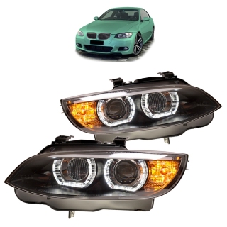 Xenon-Scheinwerfer Schwarz Klarglas SET passt für BMW 3er E92 E93 ab 2006-2010