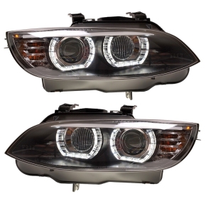 Xenon-Scheinwerfer Schwarz Klarglas SET passt für BMW 3er E92 E93 ab 2006-2010