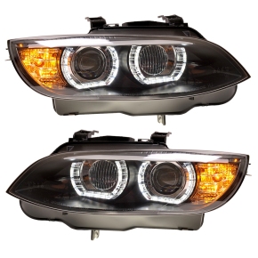 Xenon-Scheinwerfer Schwarz Klarglas SET passt für BMW 3er E92 E93 ab 2006-2010