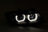 Scheinwerfer SET Schwarz LED Angel Eyes für BMW 3er E90