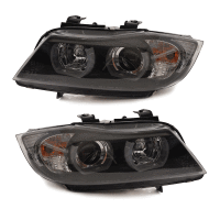 Scheinwerfer SET Schwarz LED Angel Eyes für BMW 3er E90
