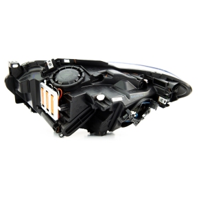 Design Scheinwerfer Schwarz + LED-Angel Eyes passt für BMW 1er F20, F21 ab 11-15