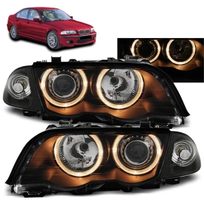 Angel Eyes Scheinwerfer SET Schwarz Halogen passt...