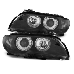 Design Scheinwerfer SET Schwarz H7/H1 passt für BMW...